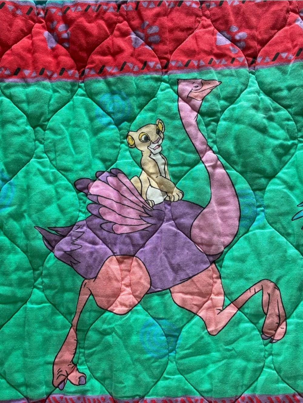 Vintage 90s Disney The Lion King Baby Blanket Quilt Crib 39”x51”